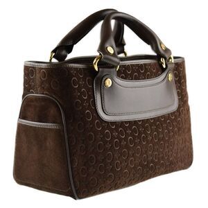 Celine Boogie Bag Dark Brown Suede Leather Handbag mo